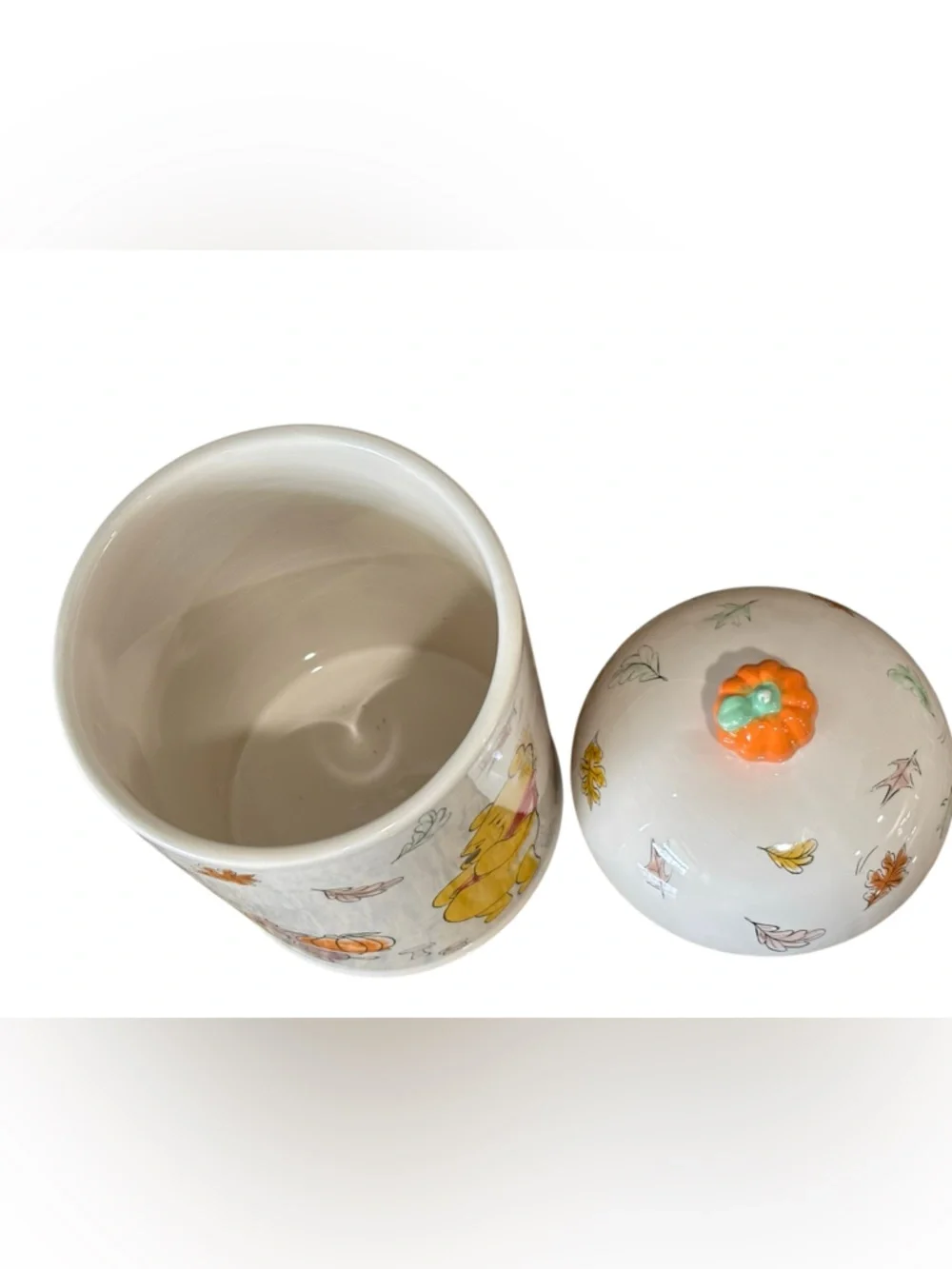 Disney Winnie the Pooh Fall Cookie Jar Pumpkin Lid Piglet Tigger Decor